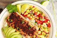 Blackened Fish Taco Bowls with Fresh Corn Salsa