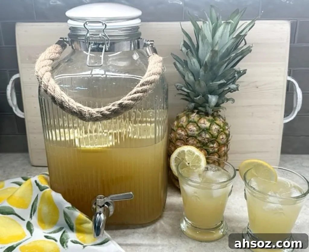 pineapple lemonade served in glasses