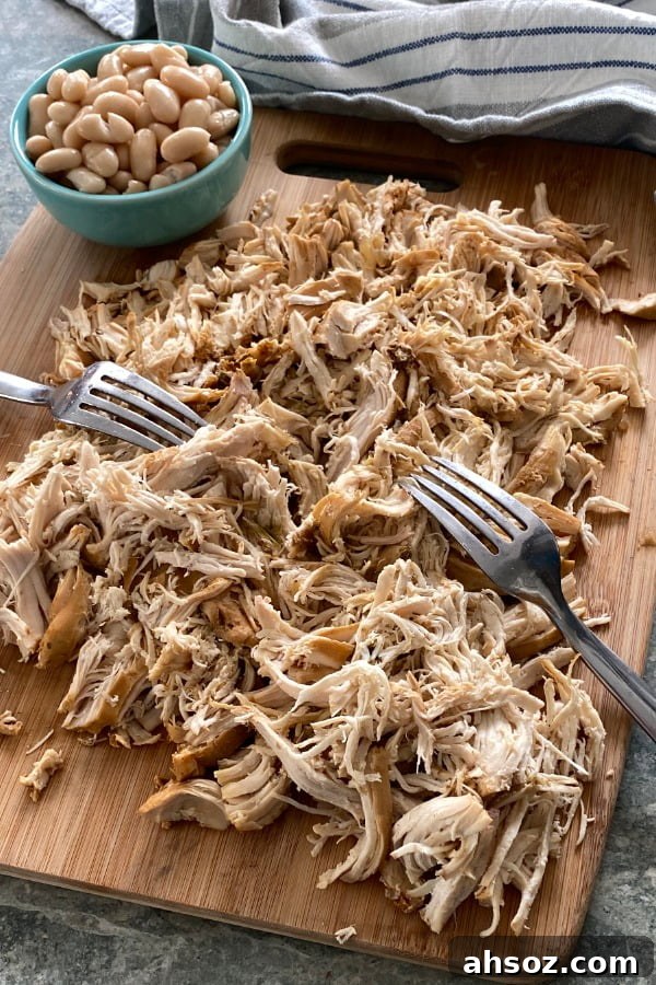 shredded chicken that was cooked in an instant pot