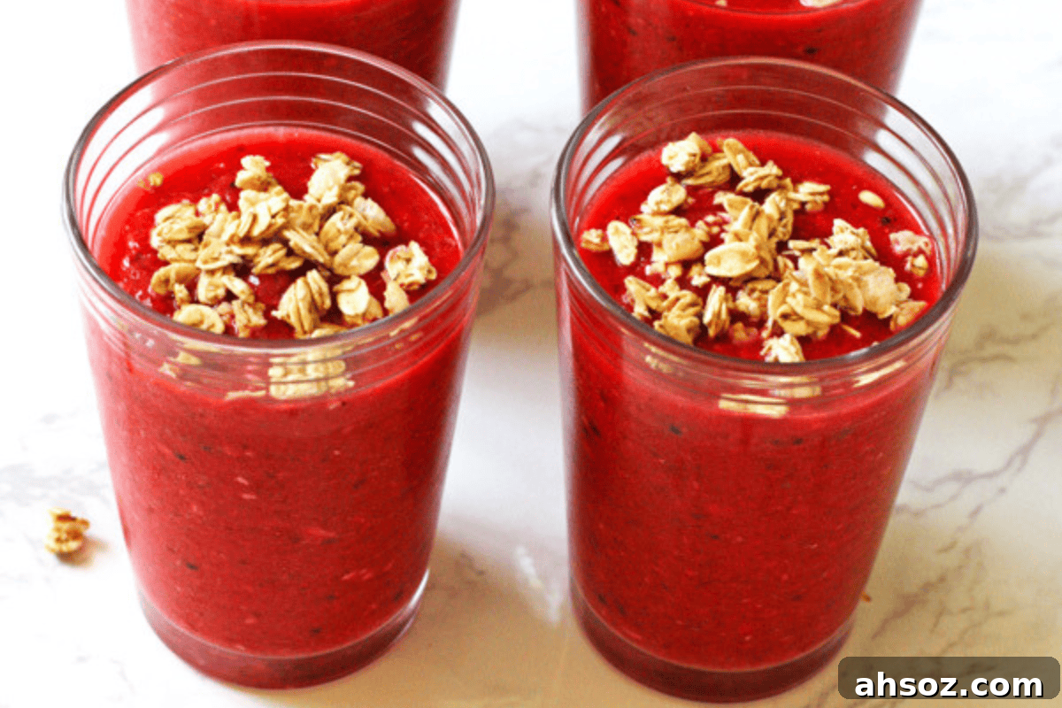 Granola smoothie with fruit