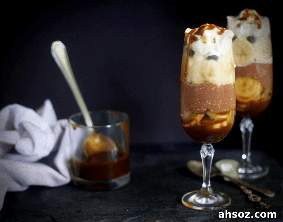 caramel banana and cottage cheese parfaits