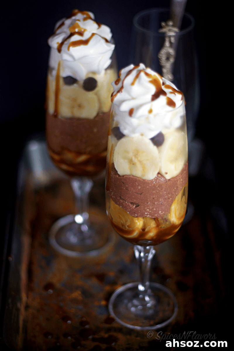 caramel banana and cottage cheese parfaits