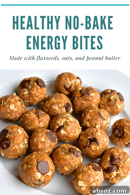 Peanut butter protein energy bites pin image