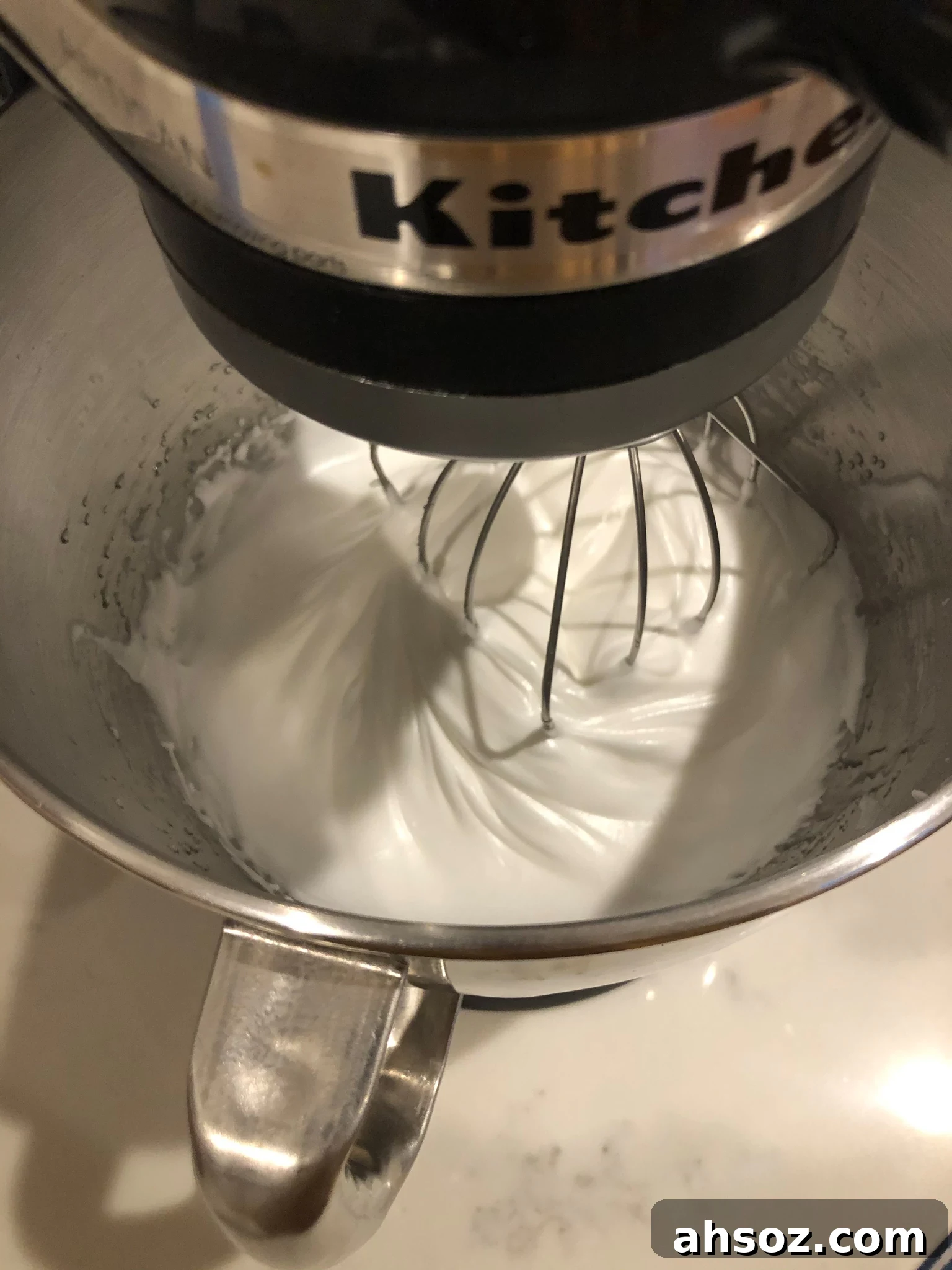 Meringue in the stand mixer.