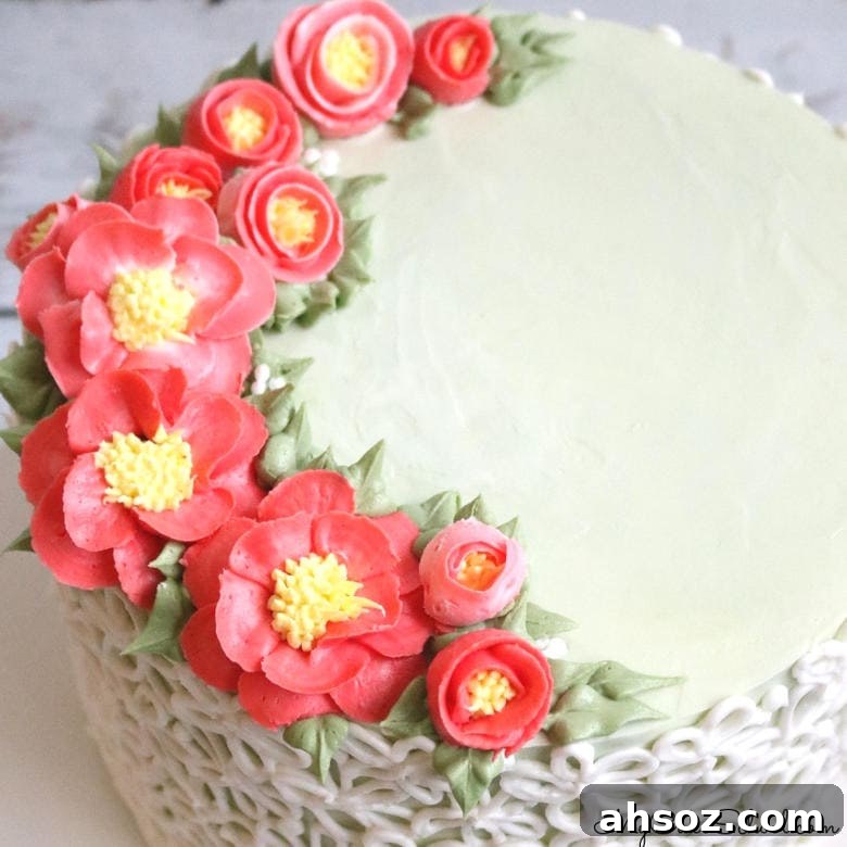Buttercream Camellia Flowers Cake Decorating Video Tutorial by MyCakeSchool.com