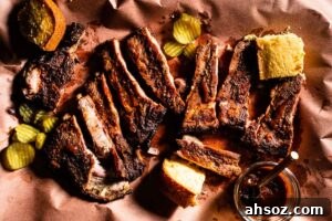 smoked pork ribs on butcher paper