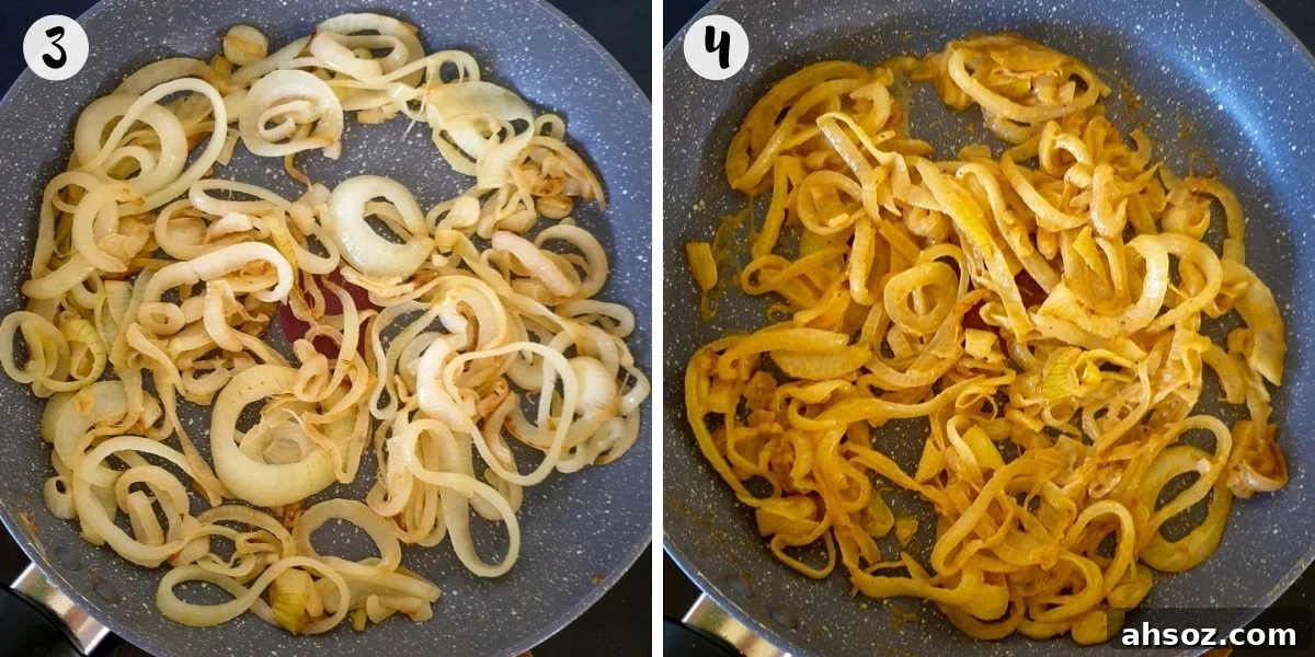 Fry gently then add sugar and spices