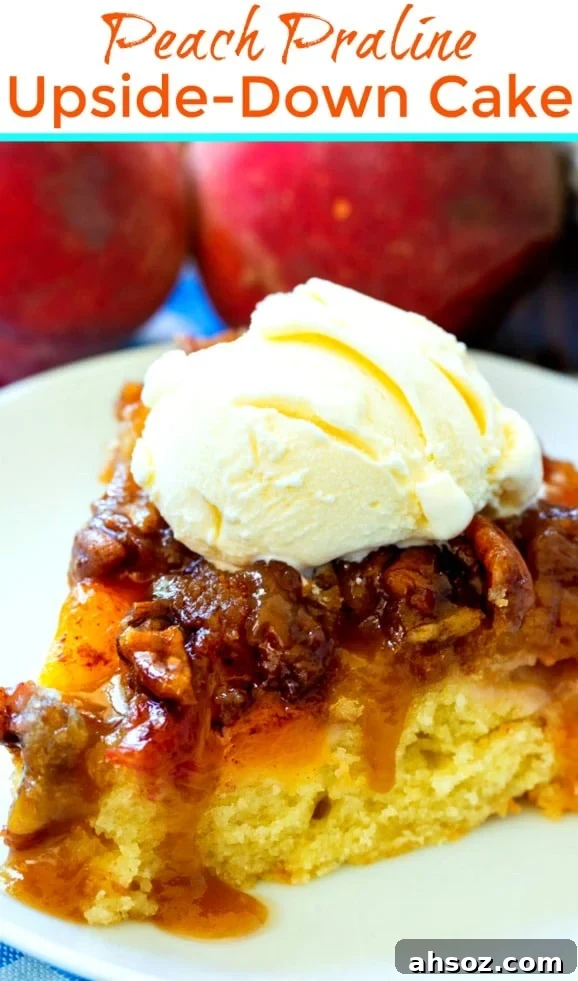 Peach Praline Upside-Down Cake