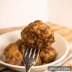 air fryer meatballs close up