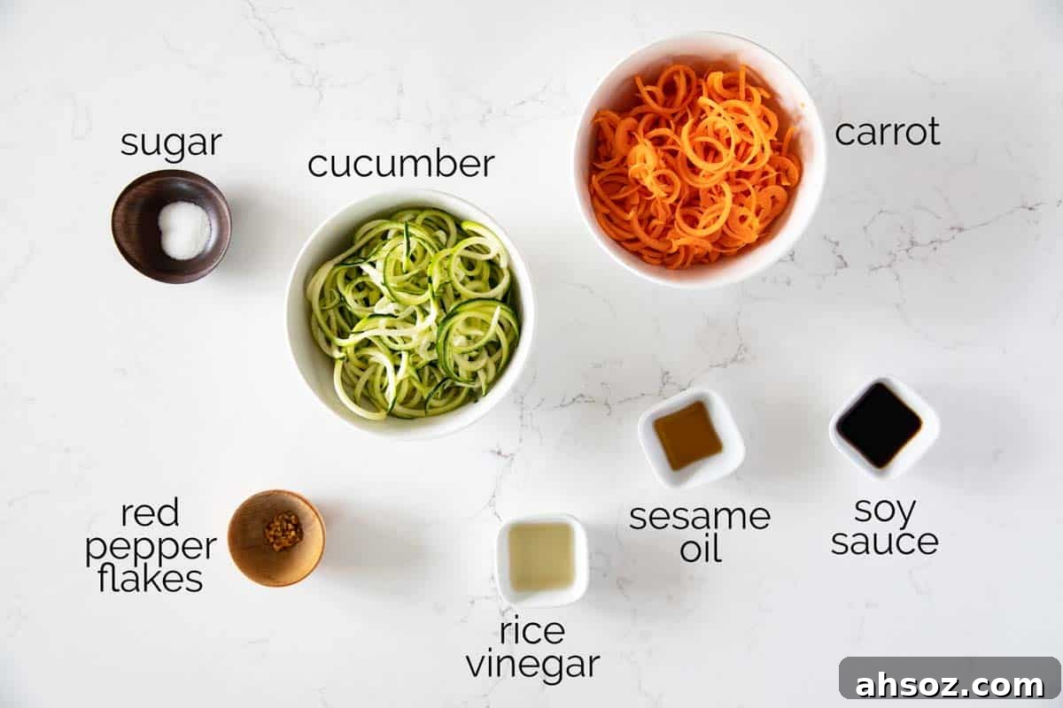 ingredients for a Korean Cucumber Salad