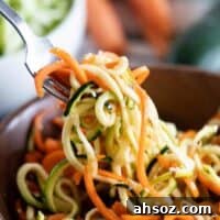 side dish salad with spiralized cucumber and carrots