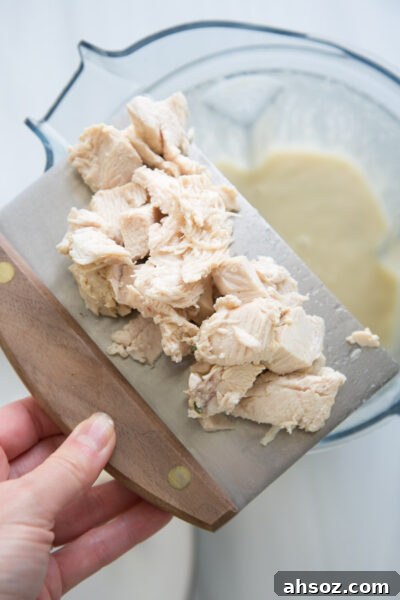 cooked chicken chopped into pieces