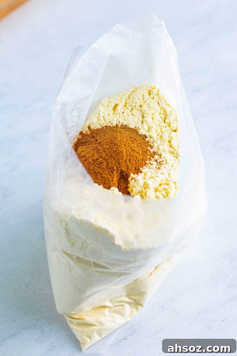 ground cinnamon in a bag of yellow cake mix