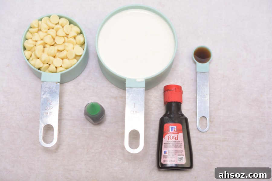 Keto White Chocolate Christmas Shooters ingredients