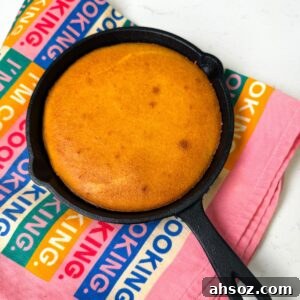 Cornbread in a mini skillet.