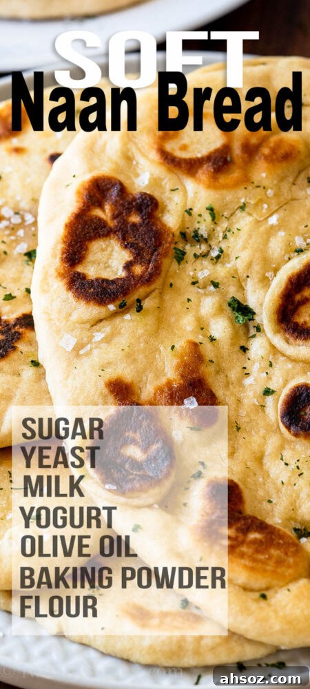 Naan bread ingredients close up