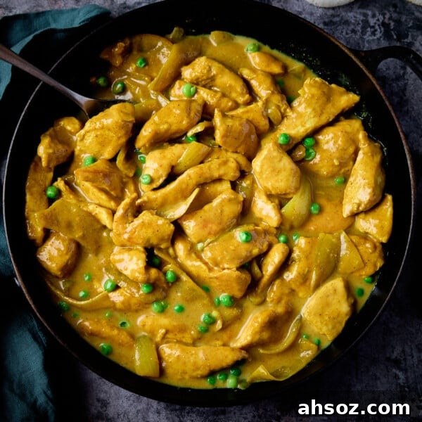 Chinese chicken curry served as a quick dinner idea.