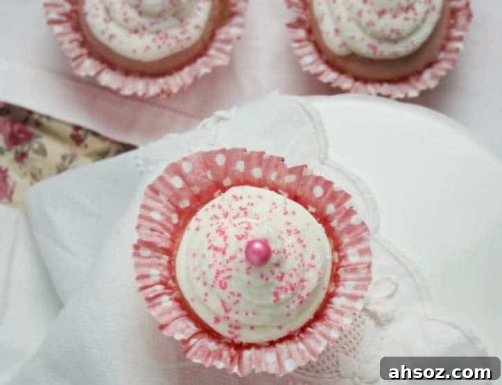 Easy Pink Vanilla Cupcake
