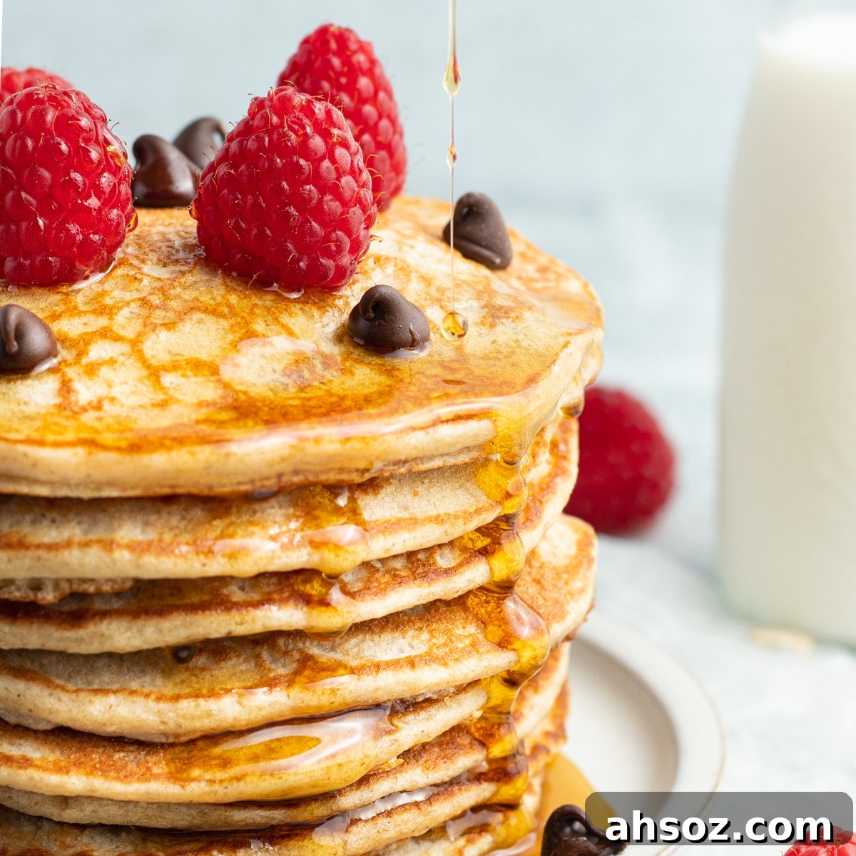 This is a picture of a stack of cottage cheese protein pancakes.