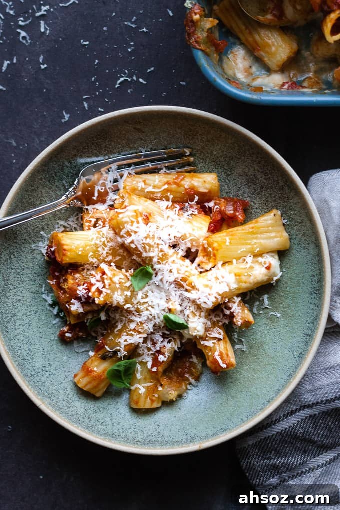 Arrabbiata sauce finished with basil.