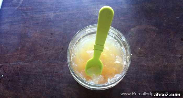 A jar of healthy food for kids.