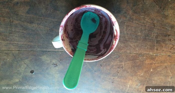 An empty cup of nutrient-dense food for kids.
