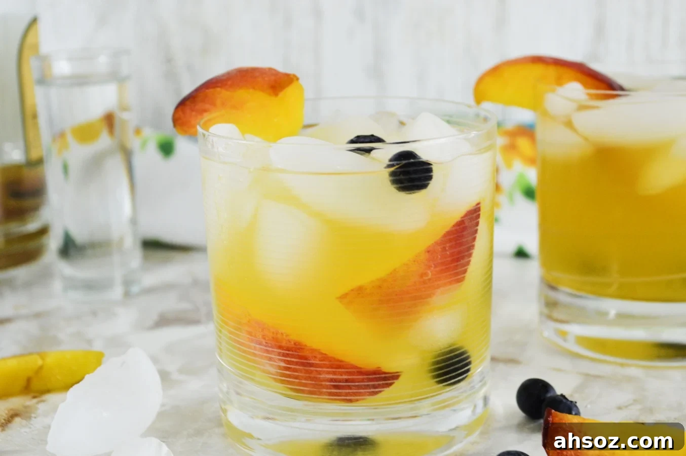 sparkling spiked peach punch feature image
