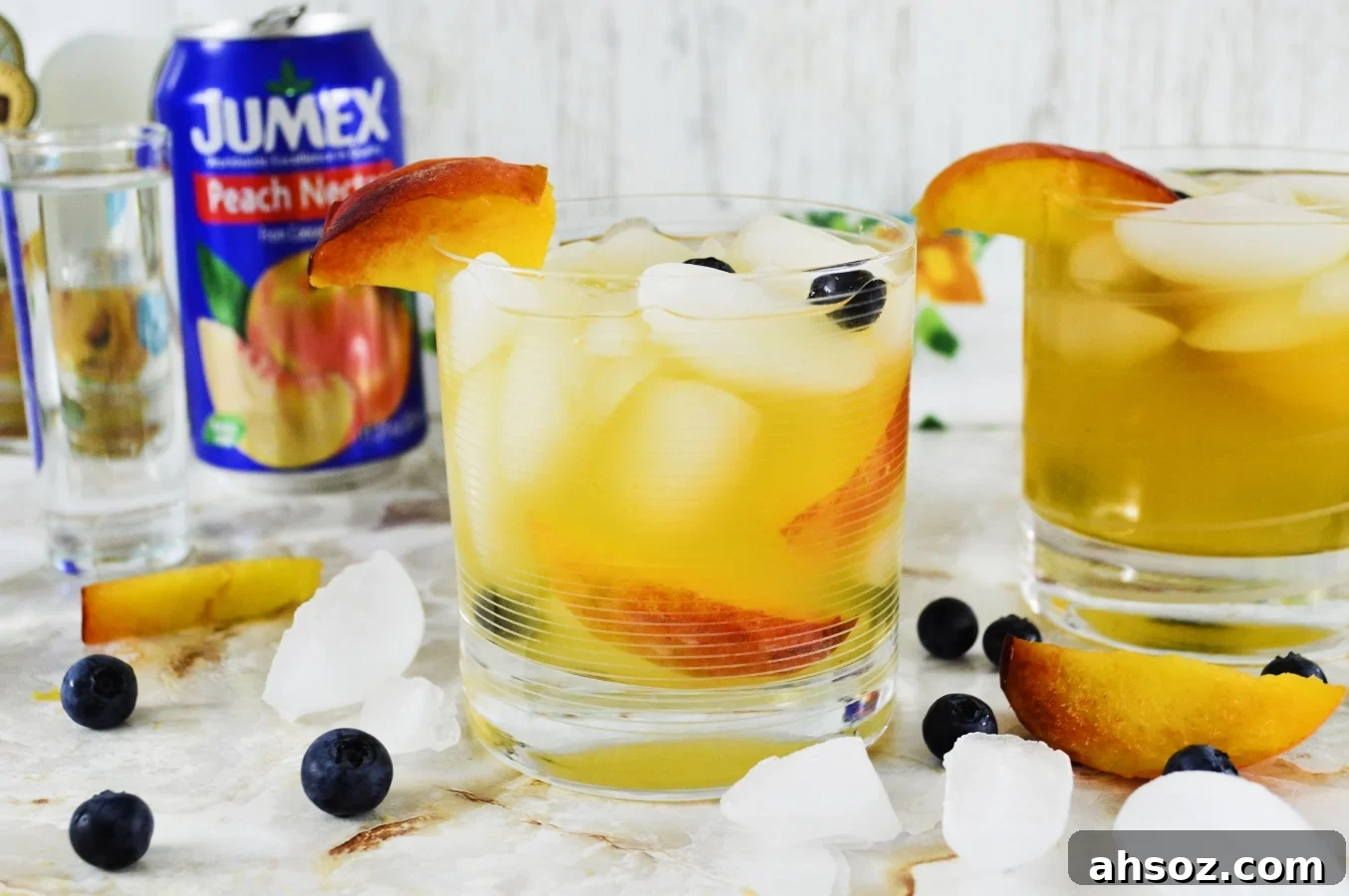 sparkling spiked peach punch 1