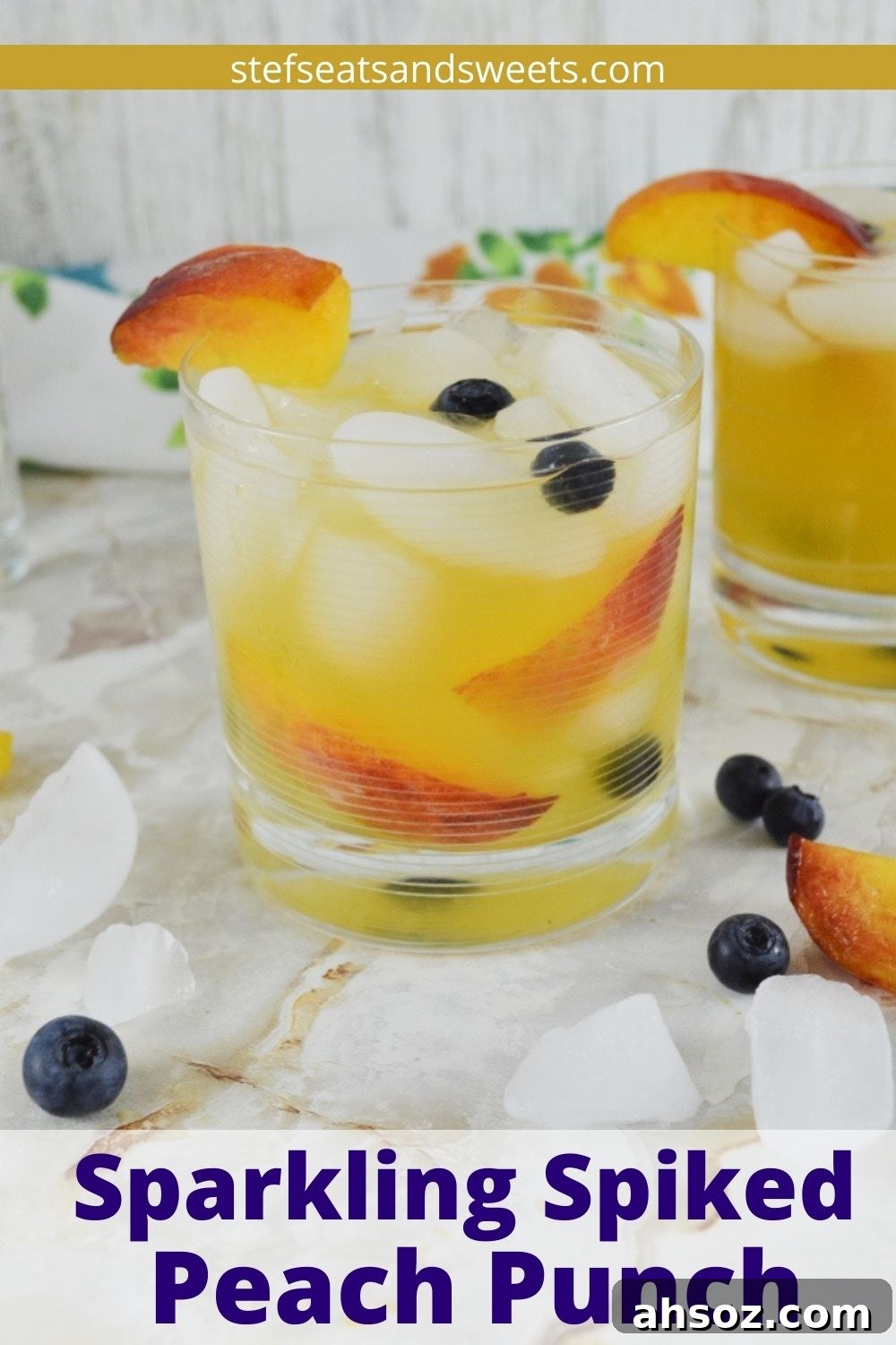 sparkling spiked peach punch pinterest image