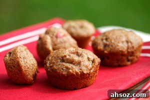 rhubarb honey bran muffin