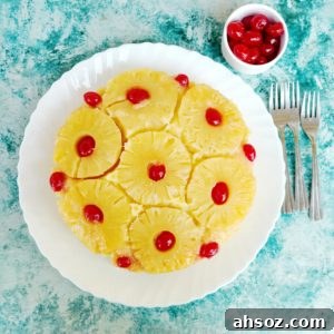 Pineapple upside down cake with caramelised pineapple topping