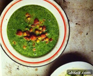 Watercress and chickpea soup with ras el hanout