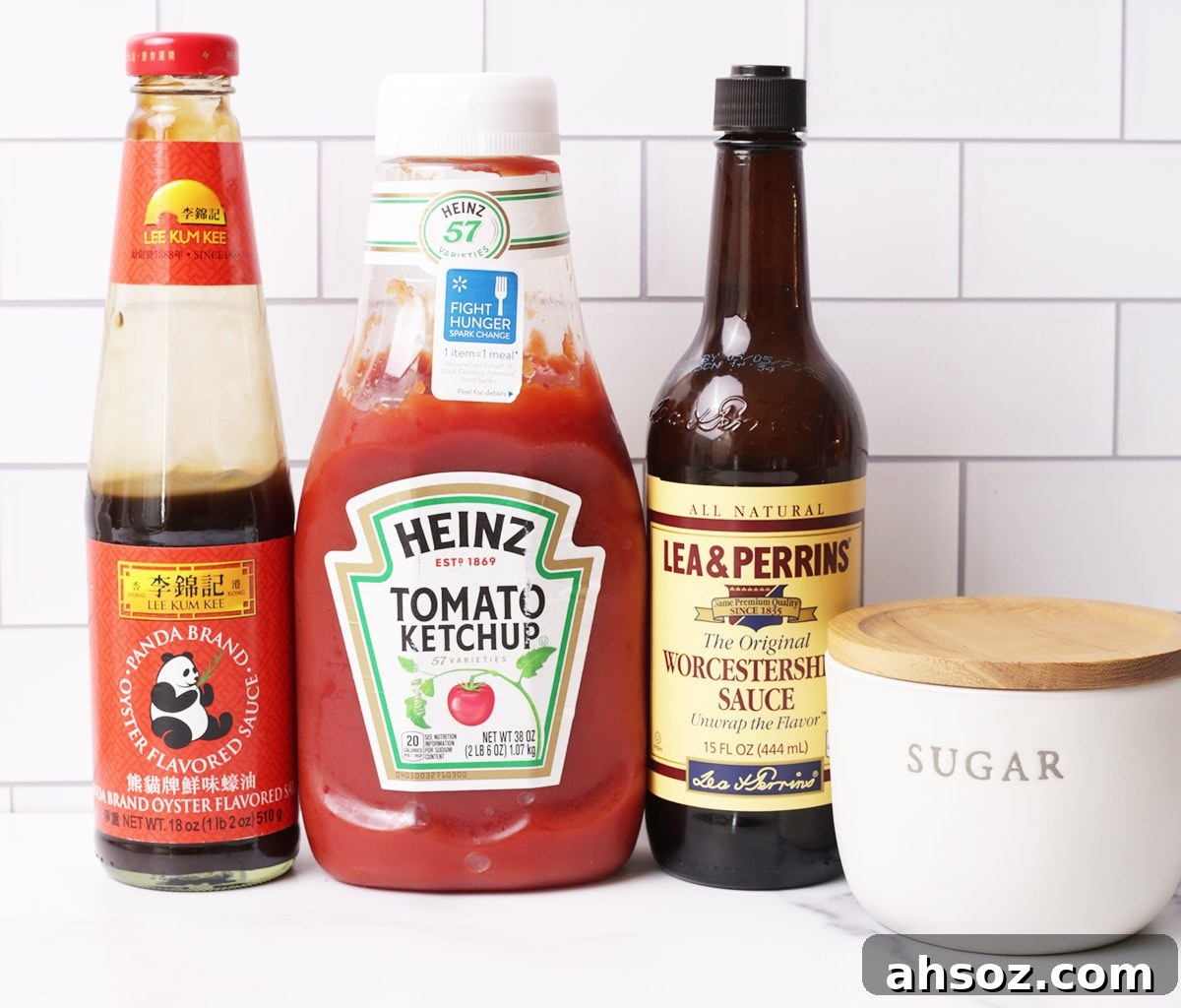 Ingredients for homemade katsu sauce.