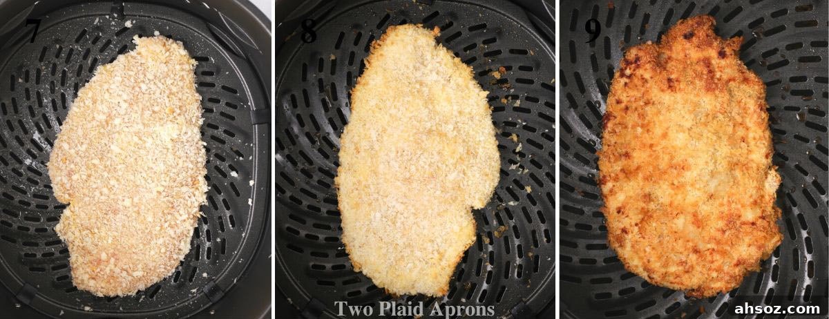 Golden air fryer chicken katsu cutlets.