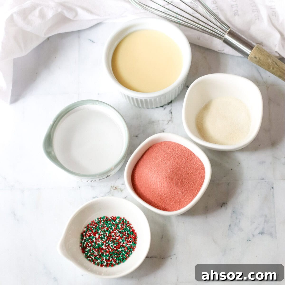 ingredients for Candy Cane Jello Shots