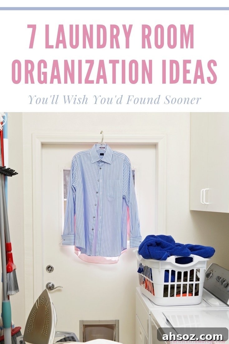 Don't make laundry even more of a chore than it already is. Declutter with these 7 Simple Laundry Room Organization Ideas. You'll wish you had done it sooner!
