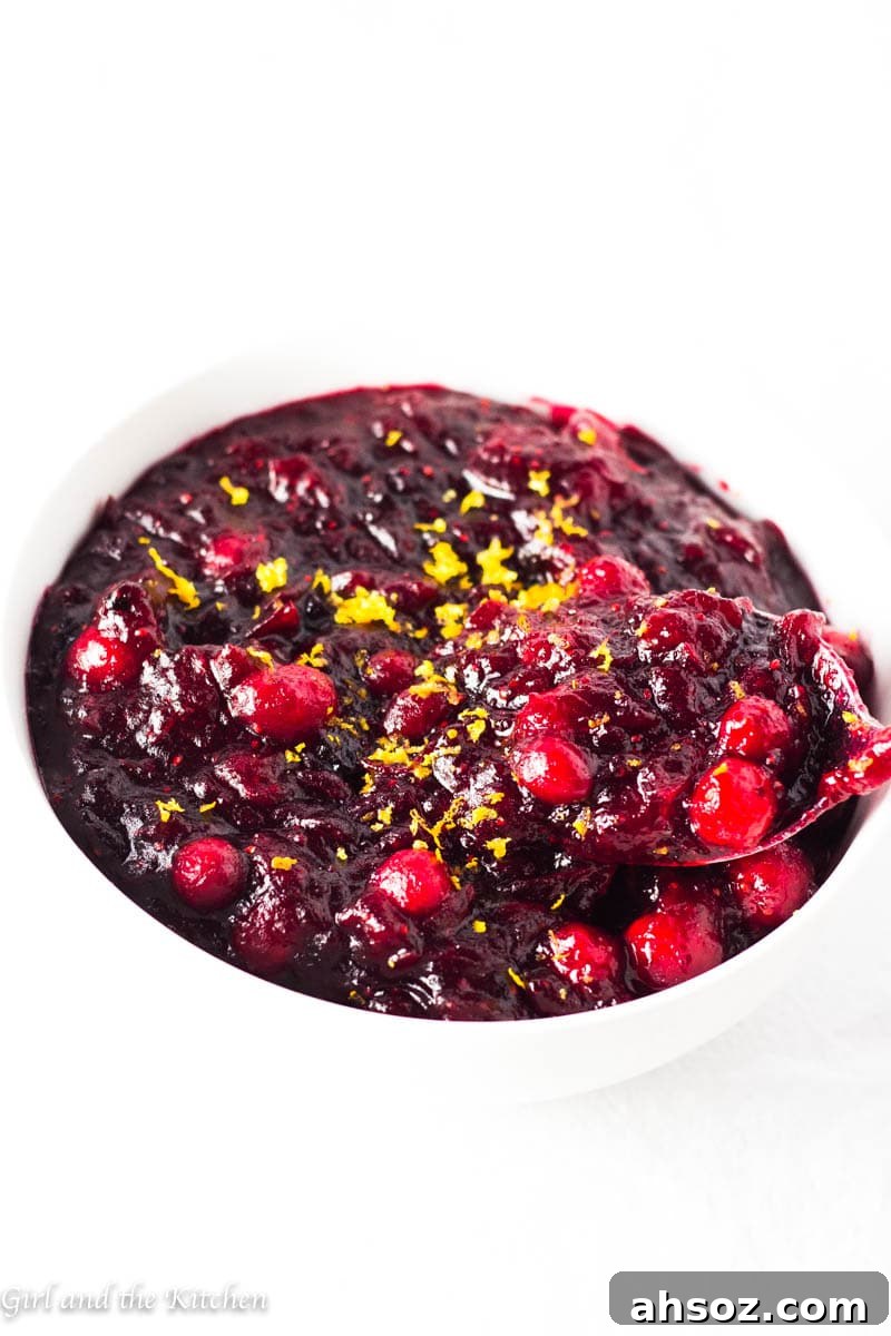 cranberry orange sauce recipe with fresh orange zest and juice