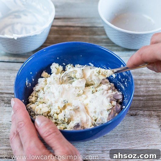 Roasted Cabbage Wedges with Bacon and Blue Cheese 17 Mixing | Low-Carb, So Simple