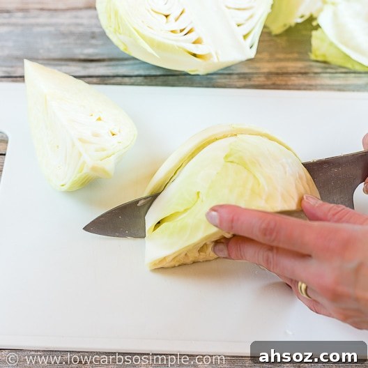 Roasted Cabbage Wedges with Bacon and Blue Cheese 10 Slicing Cabbage | Low-Carb, So Simple
