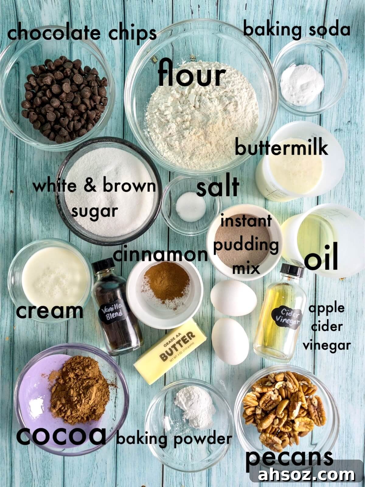 Chocolate cinnamon cake ingredients