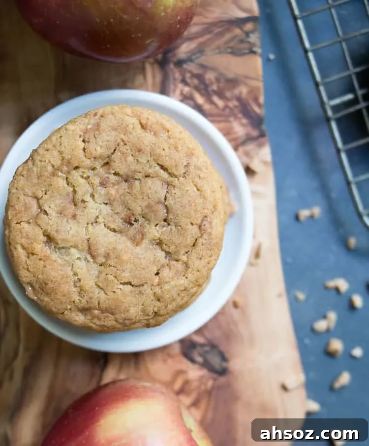 Soft apple cookies made with freeze dried apple powder.