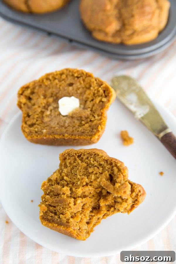 Freshly baked vegan pumpkin muffins for an easy fall breakfast or snack